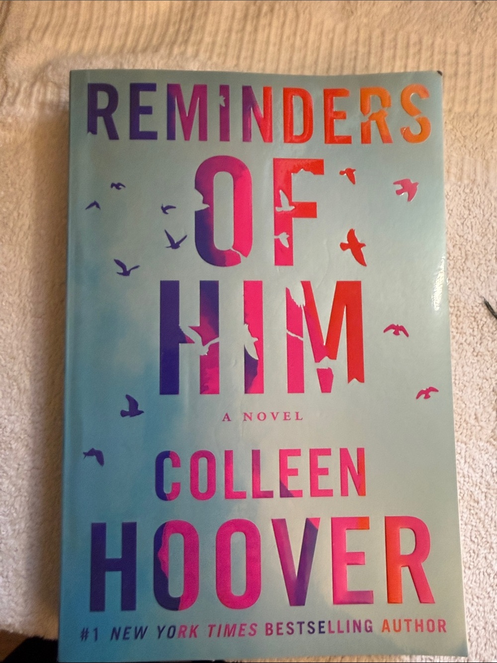 Reminders of Him Wall Art - Teal and Pink Ombre Typography